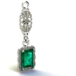 Vintage inspired emerald pendant
