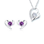 Heart shaped earrings and pendant